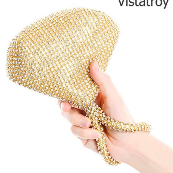 Women's Rhinestone Evening Bag Small Large Clutch Wedding Prom Party - Picture 5 of 7
